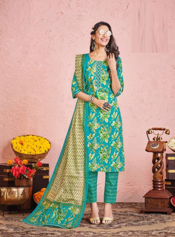 Radhika Cotton Kudi 1 Fancy Wear Designer Kurti With Pant And Dupatta Collection